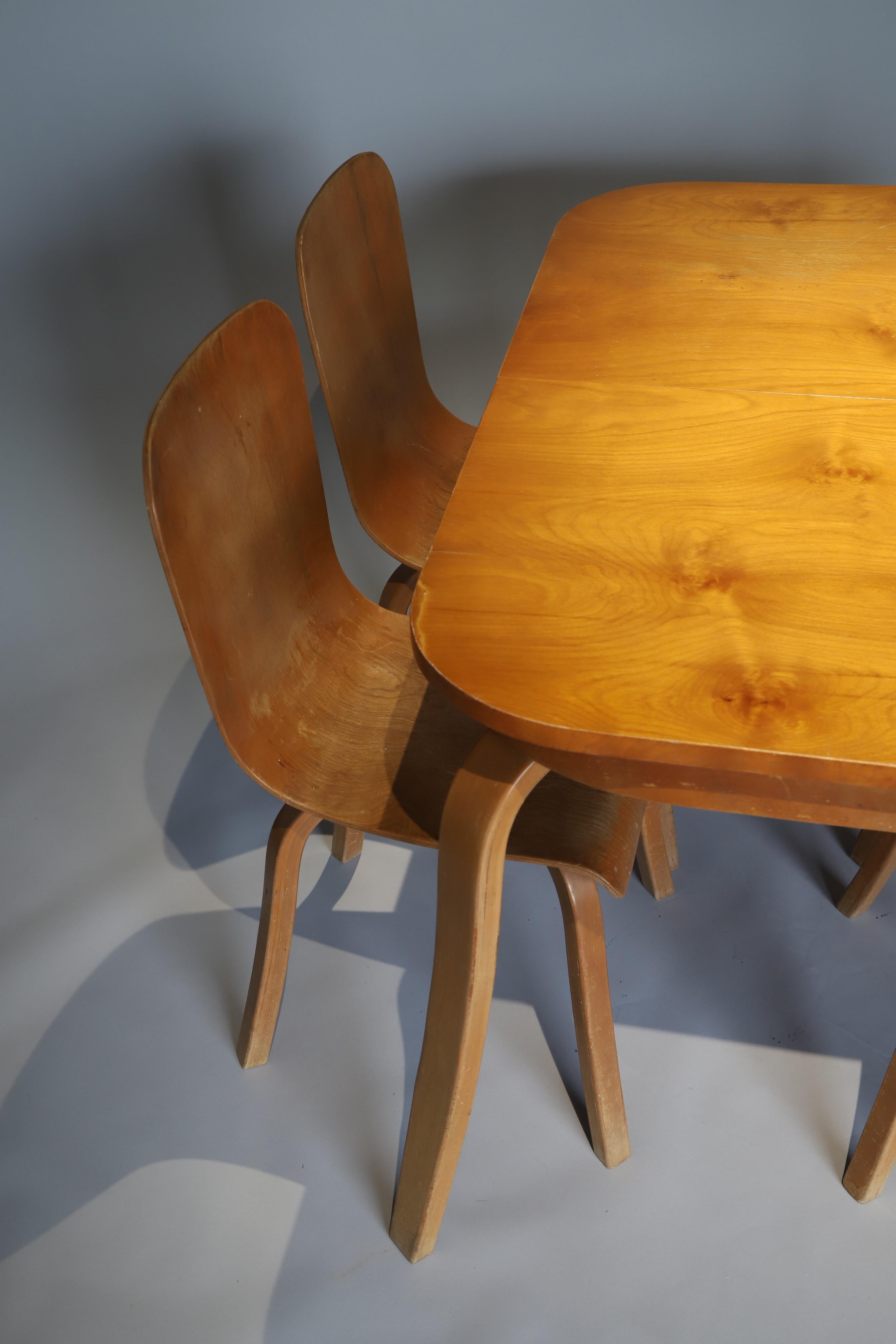 Mid-Century Modern Table and Chairs by Waclaw Czerwinski and Hilary Stylolt