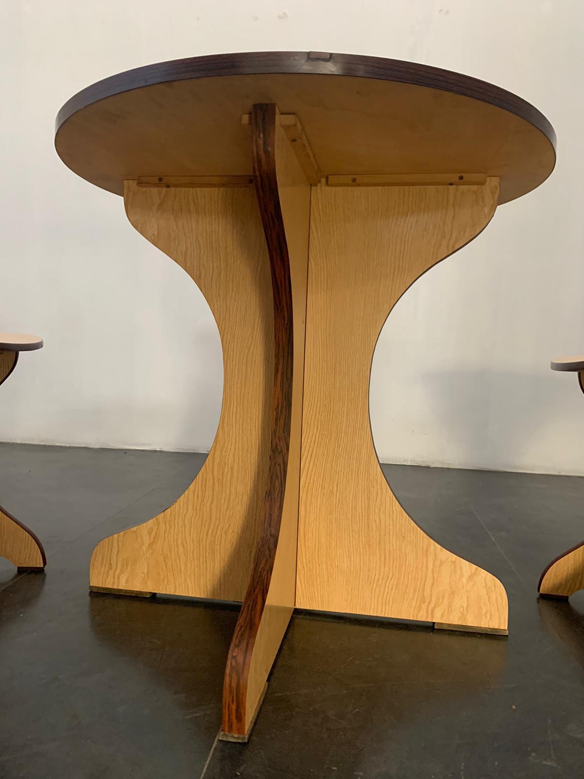 Table and Chairs in Multilayer Beech and Oak, by Pedini Fano, 1960s, Set of 5 For Sale 8