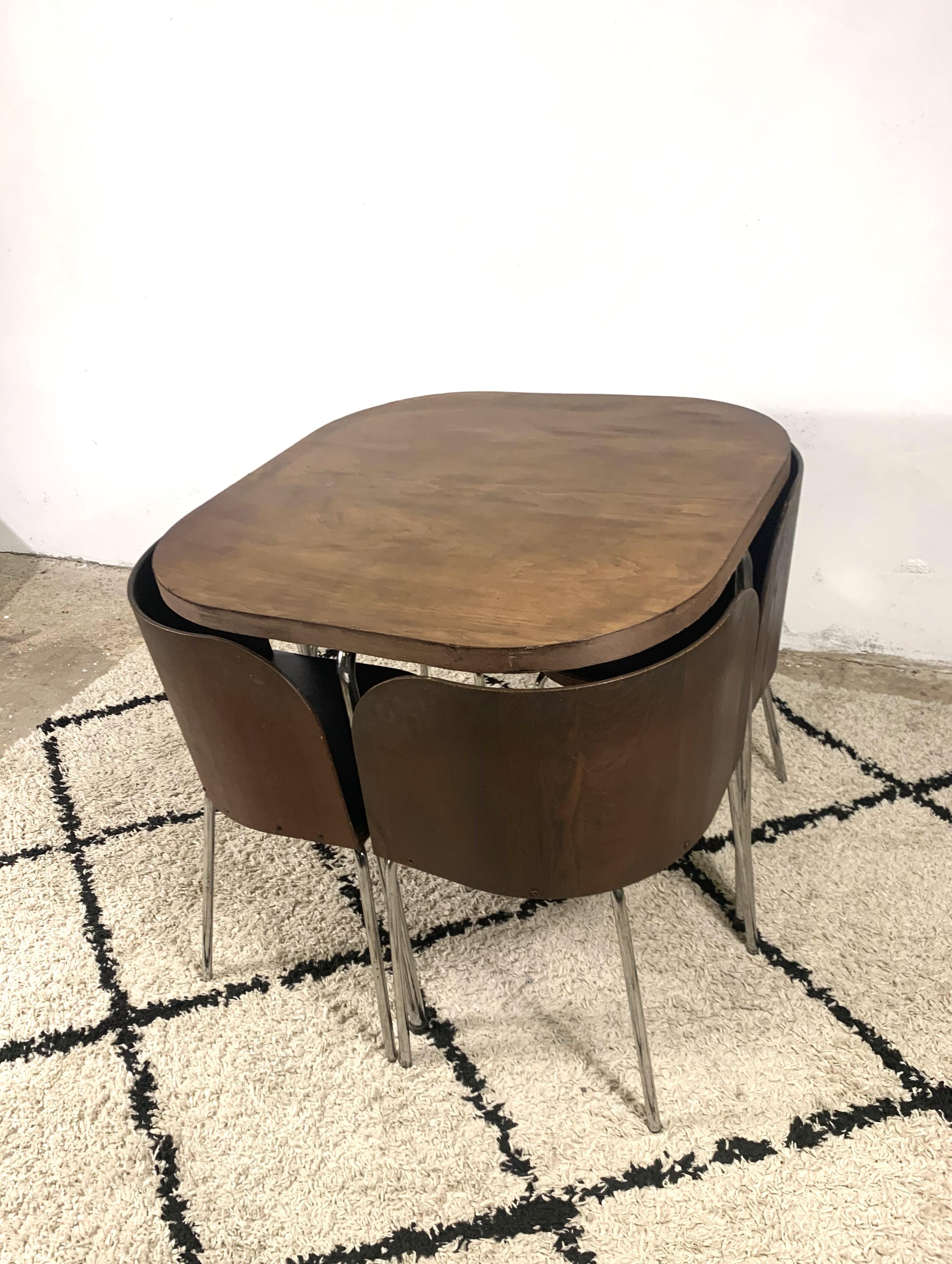 Minimaliste Ensemble de table et de chaises par Sandra Kragnert pour Ikea, années 1970