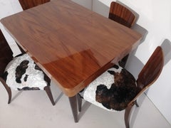 Table and Four Art Deco Chair by J. Halabala