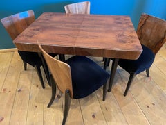 Table and Four Art Deco Chair by J. Halabala