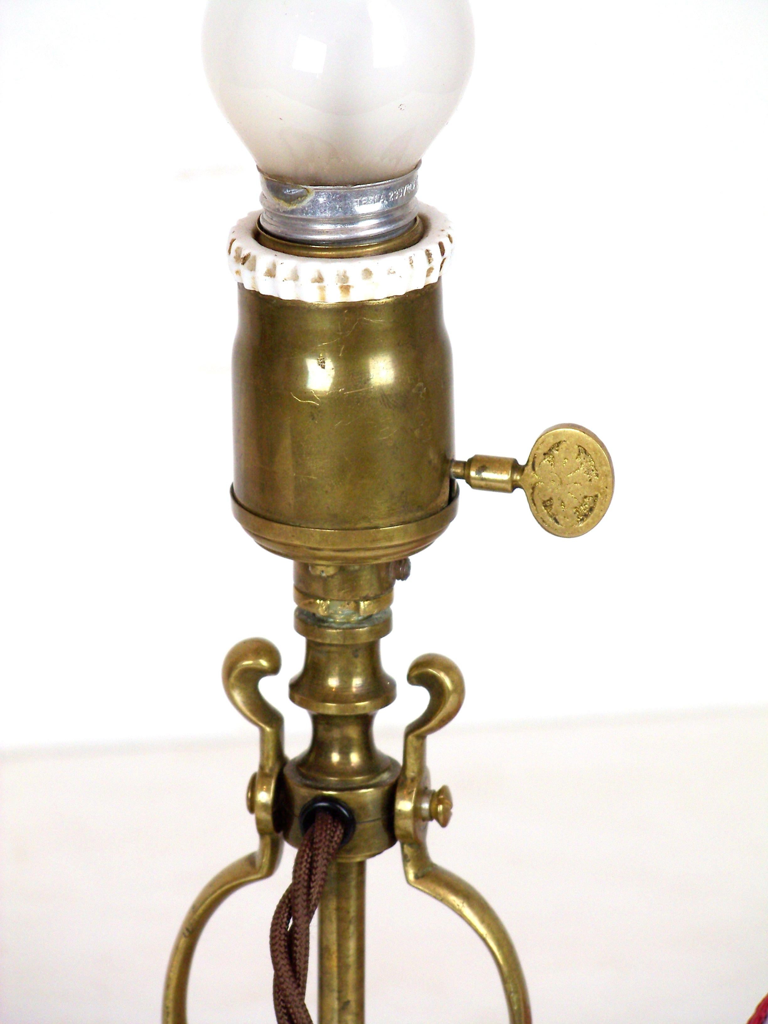 Belle Époque Table and Wall Brass Lamp, circa 1900 For Sale