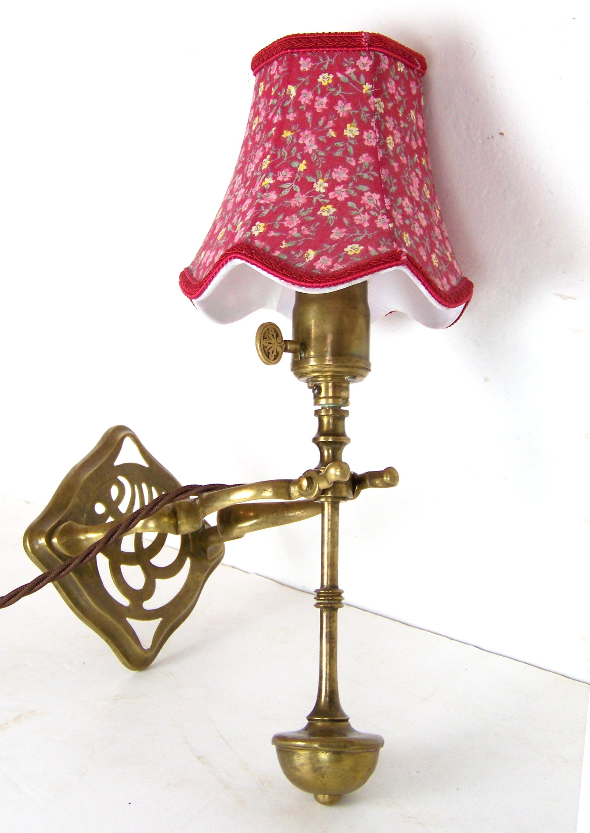 Table and Wall Brass Lamp, circa 1900 In Good Condition For Sale In Praha, CZ
