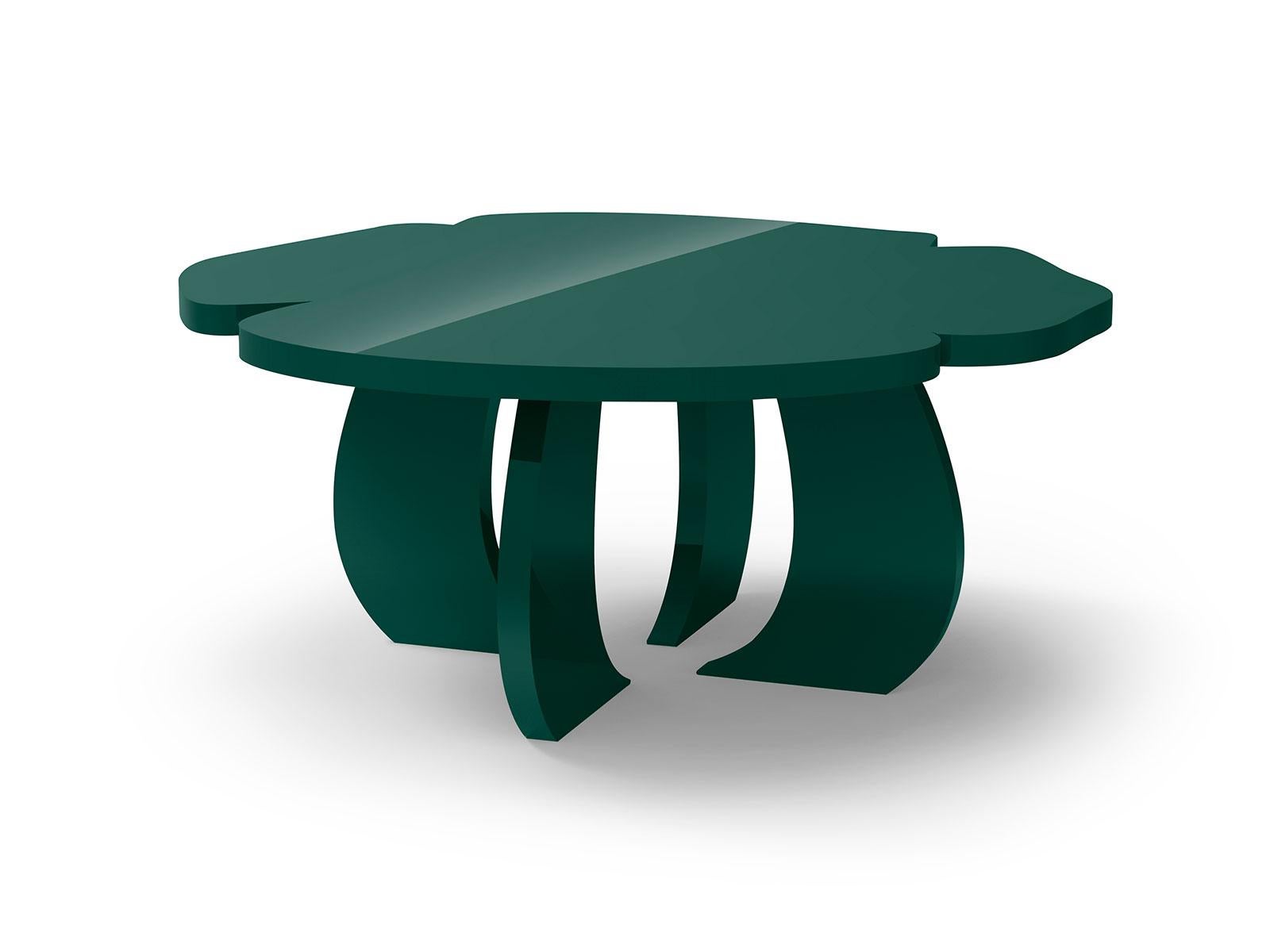 Wood Table Andy, Flower Shape, Brushed Oakwood, Italy For Sale