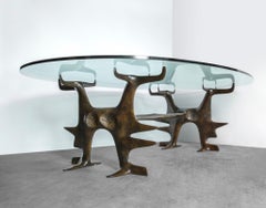 1970 "Araignée", tavolo surrealista in bronzo di Victor Roman