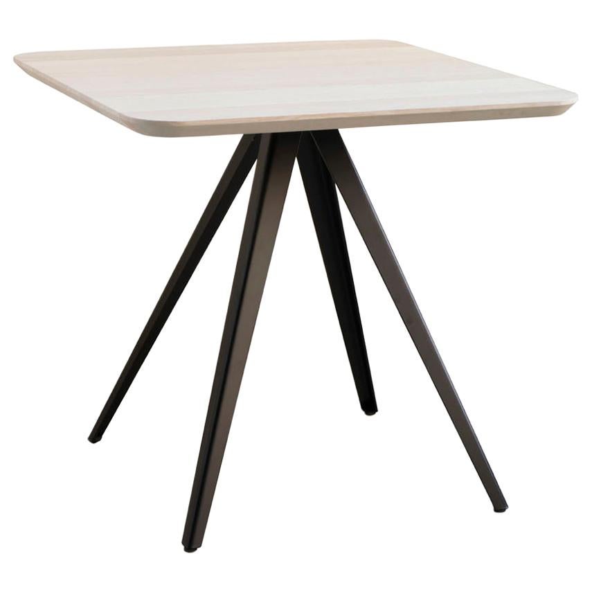 Table Art, Aky Met, Metal Base and Solid Wood by Emilio Nanni For Sale