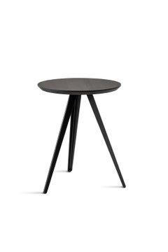 Table Art, Aky Met, Metal Base and Solid Wood Round by Emilio Nanni