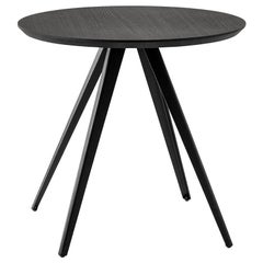 Table Art, Aky Met, Metal Base and Solid Wood Round by Emilio Nanni