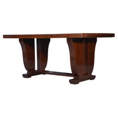 Tisch Art Déco en placage d'acajou dans le goût de Jules Leleu 1930's