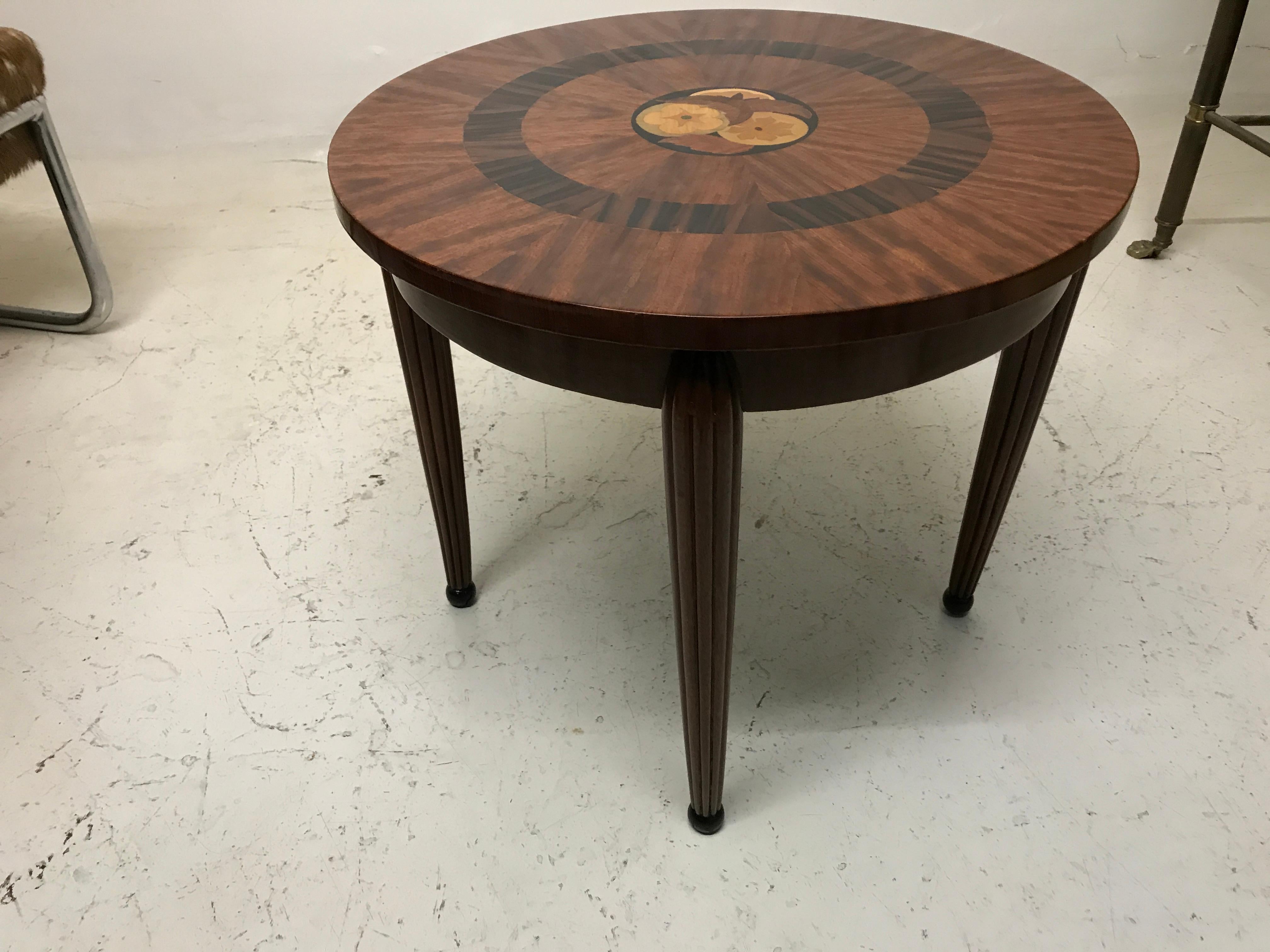 Early 20th Century Table Art Deco, France, 1920, Marquetry and Wood For Sale