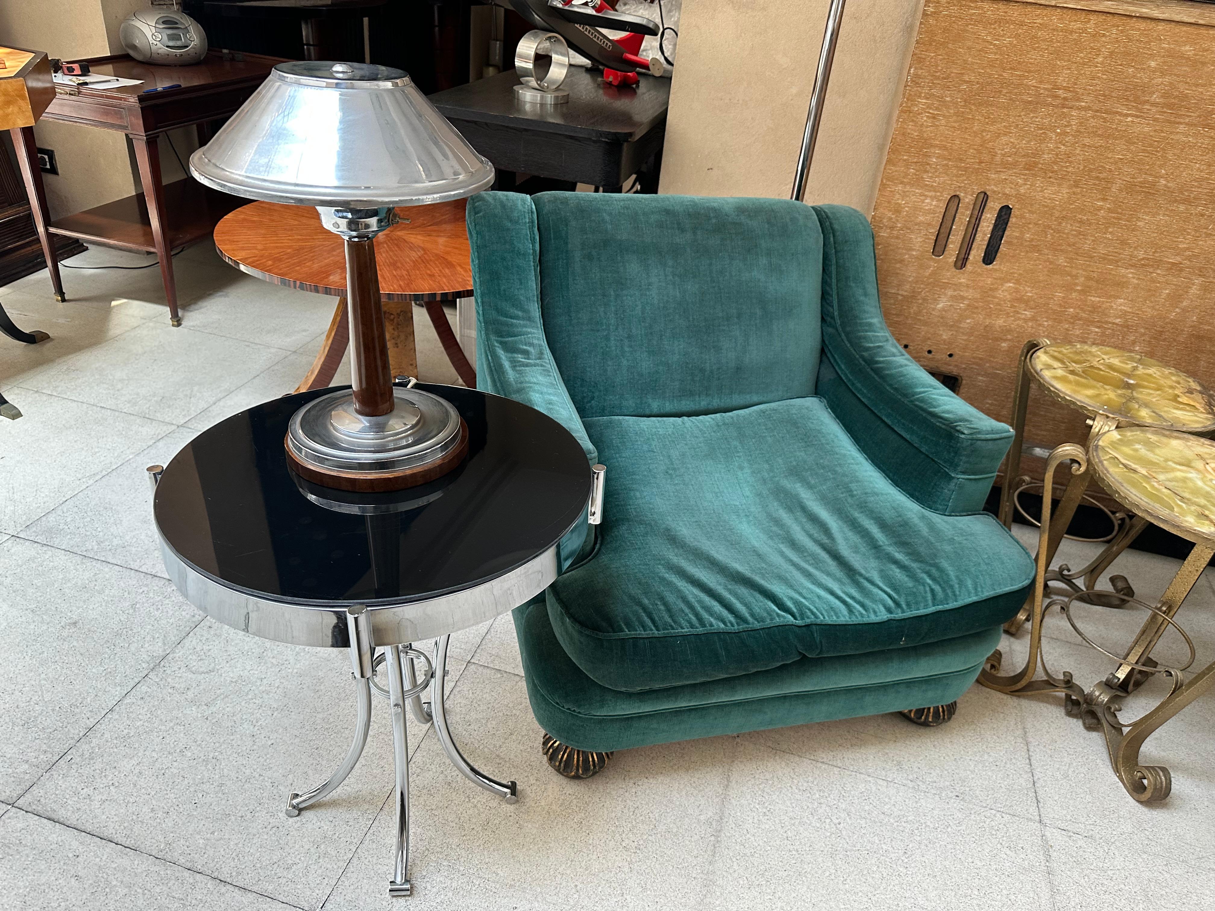 Tisch aus Glas und Chrom im Art déco-Stil, 1930, Frankreich im Angebot 5