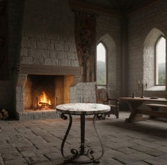 Table Art Deco in Marble and iron, 1930, France