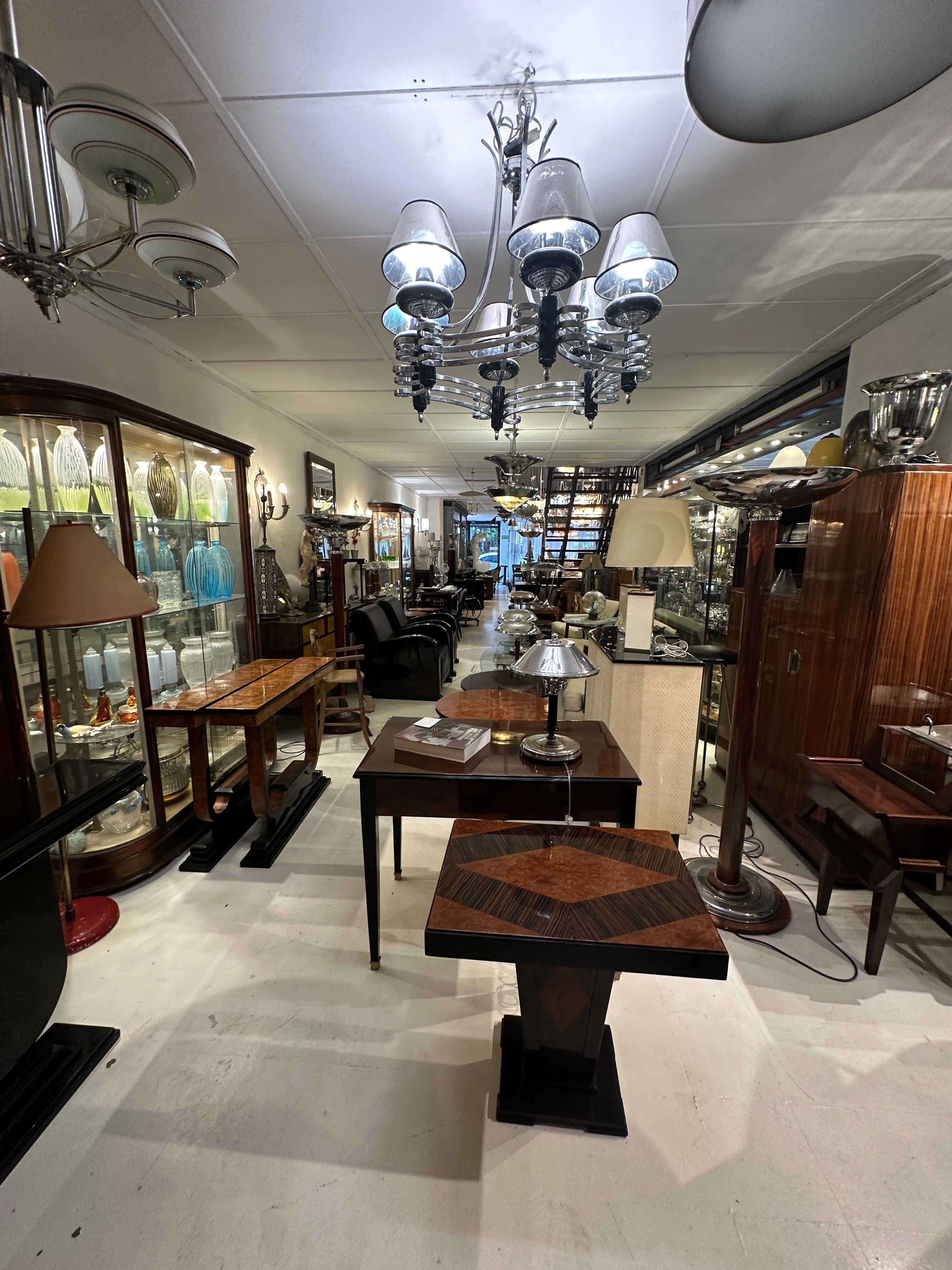 Mesa Art Déco en Madera, 1930, Francia en venta 10