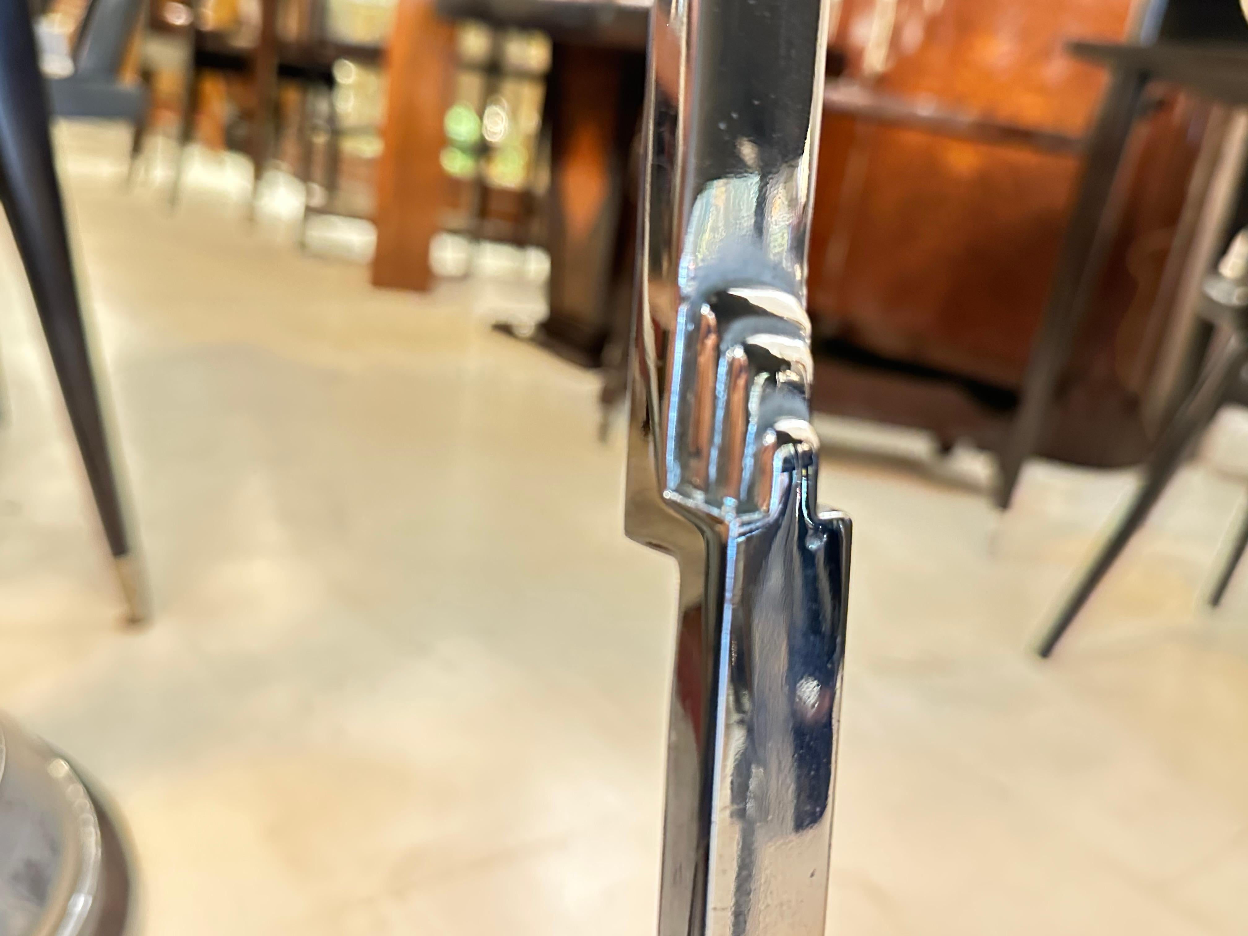 Table Art déco en bois et bronze chromé, 1920, France en vente 4