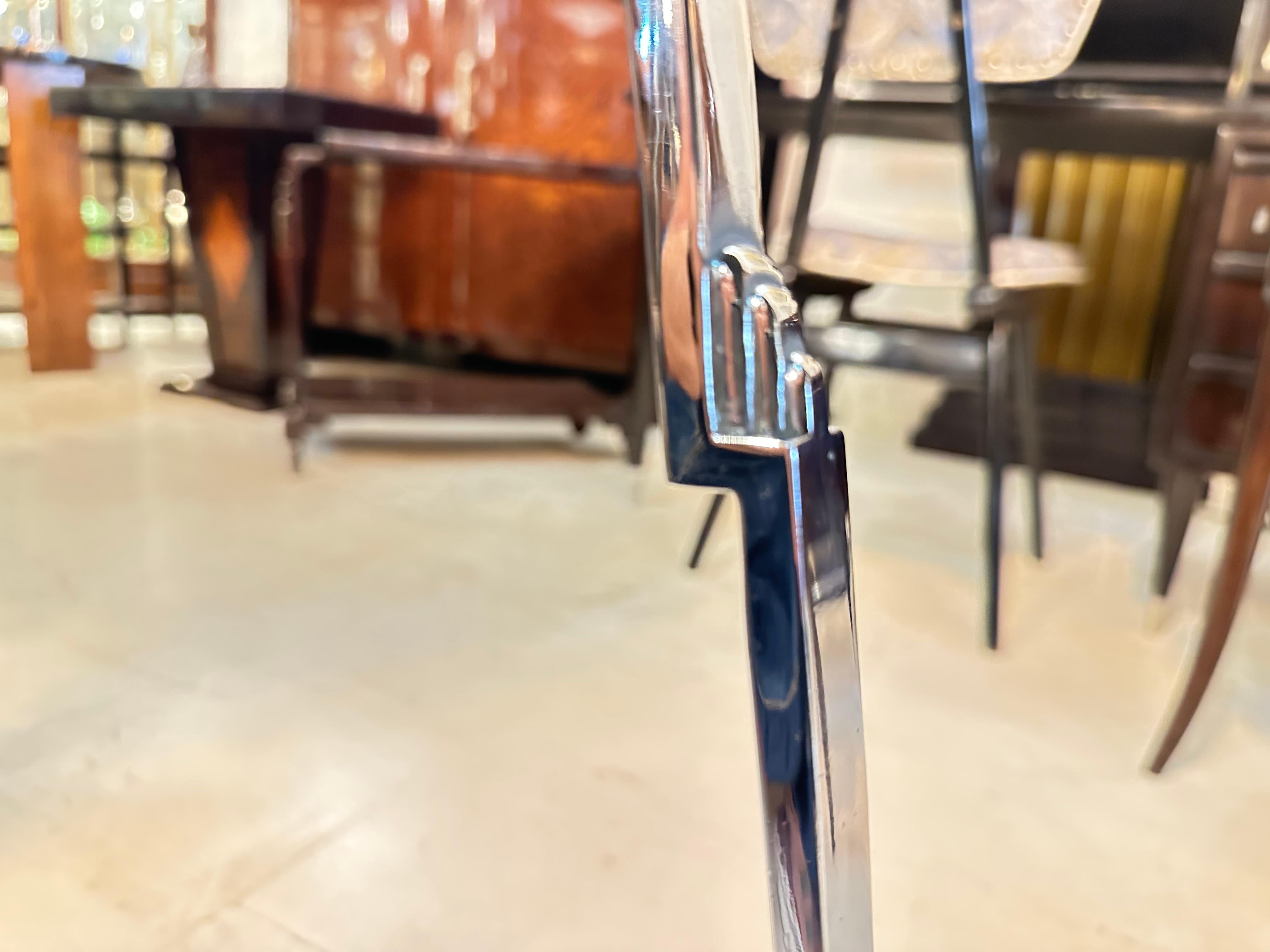 Table Art déco en bois et bronze chromé, 1920, France en vente 6