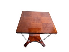 Table Art Deco in Wood and chrome bronze, 1920, France