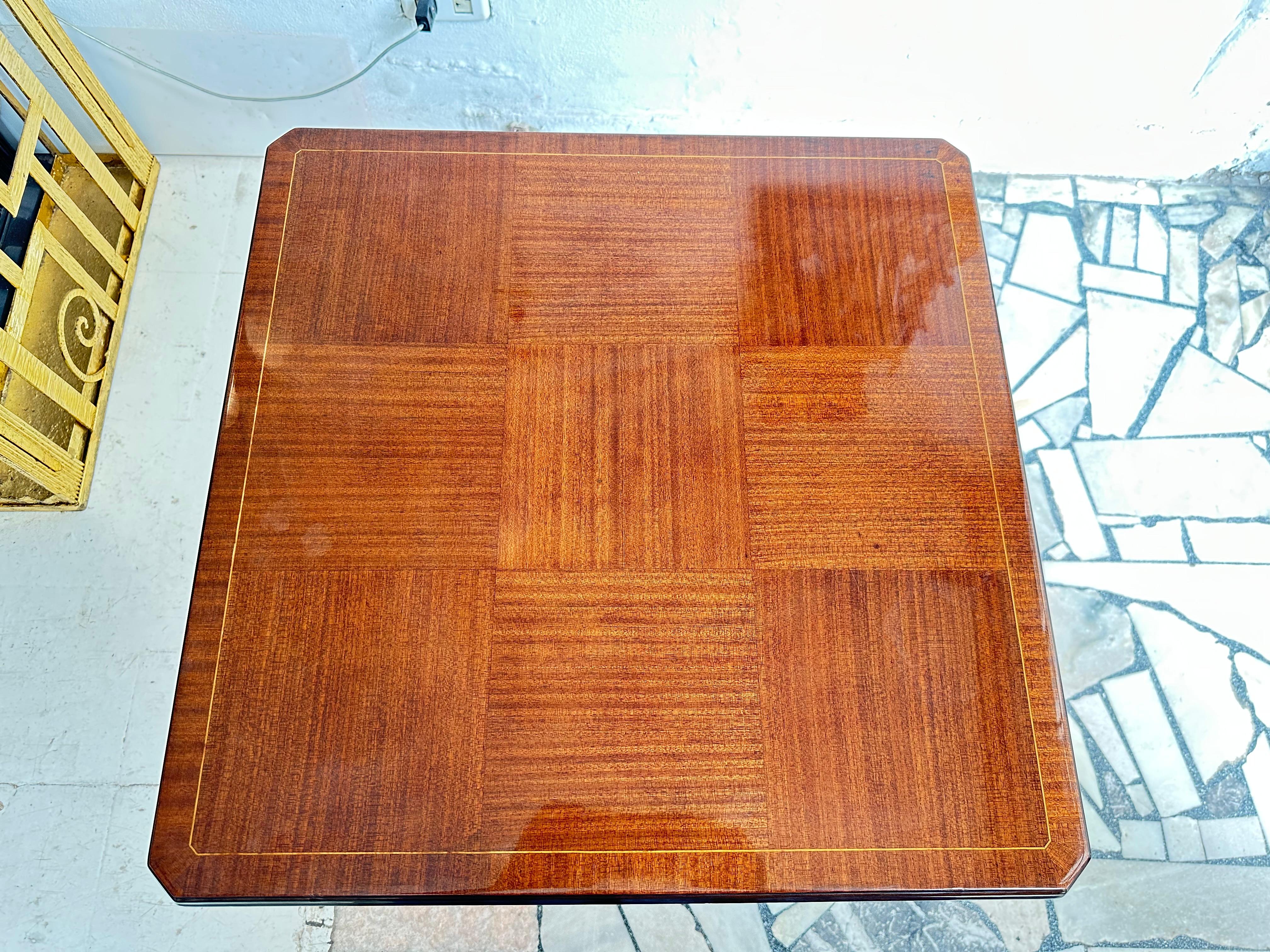 Table Art déco en bois et bronze chromé, 1920, France Bon état - En vente à Ciudad Autónoma Buenos Aires, C