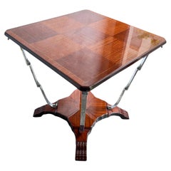 Table Art Deco in Wood and chrome bronze, 1920, France