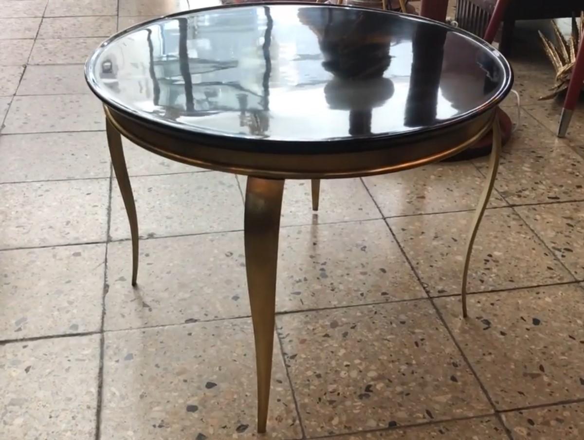 Early 20th Century Table Art Deco, Italian, 1930, Materials, Wood and Bronze For Sale