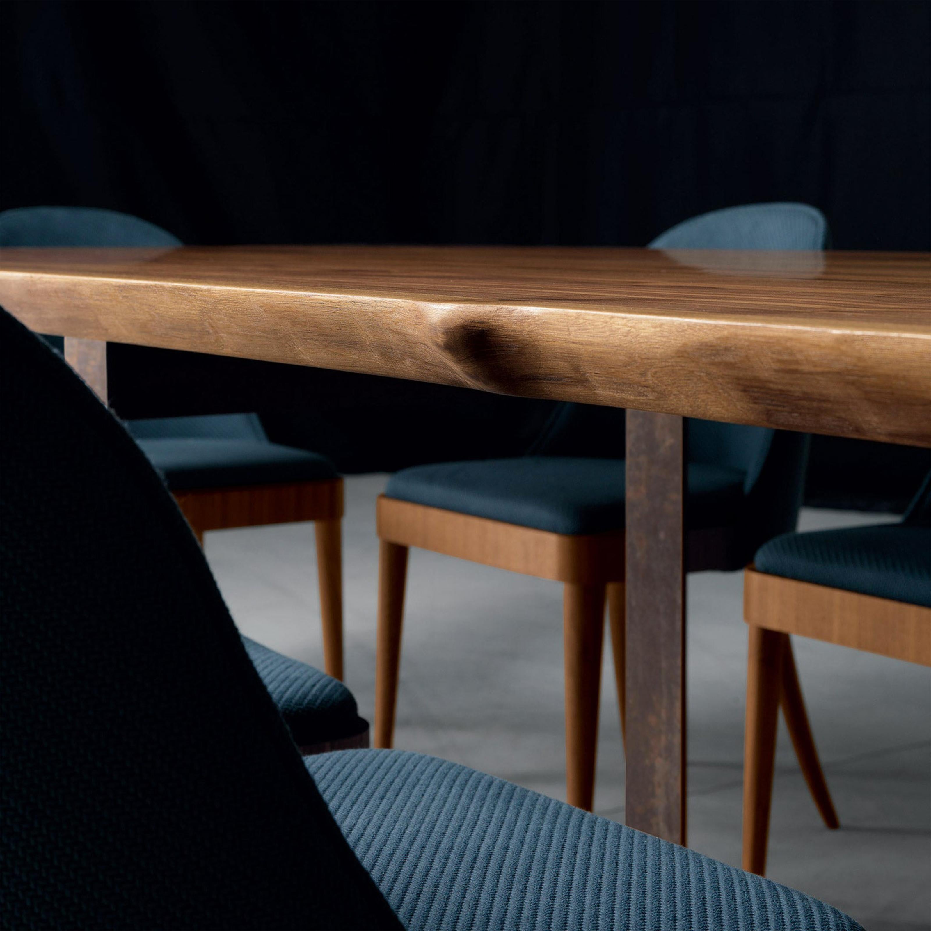 hand-assembled wooden tables