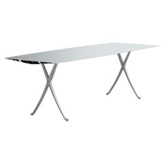 Outdoor Garden Table B 90cm Anodized Silver Top with Aluminum Legs