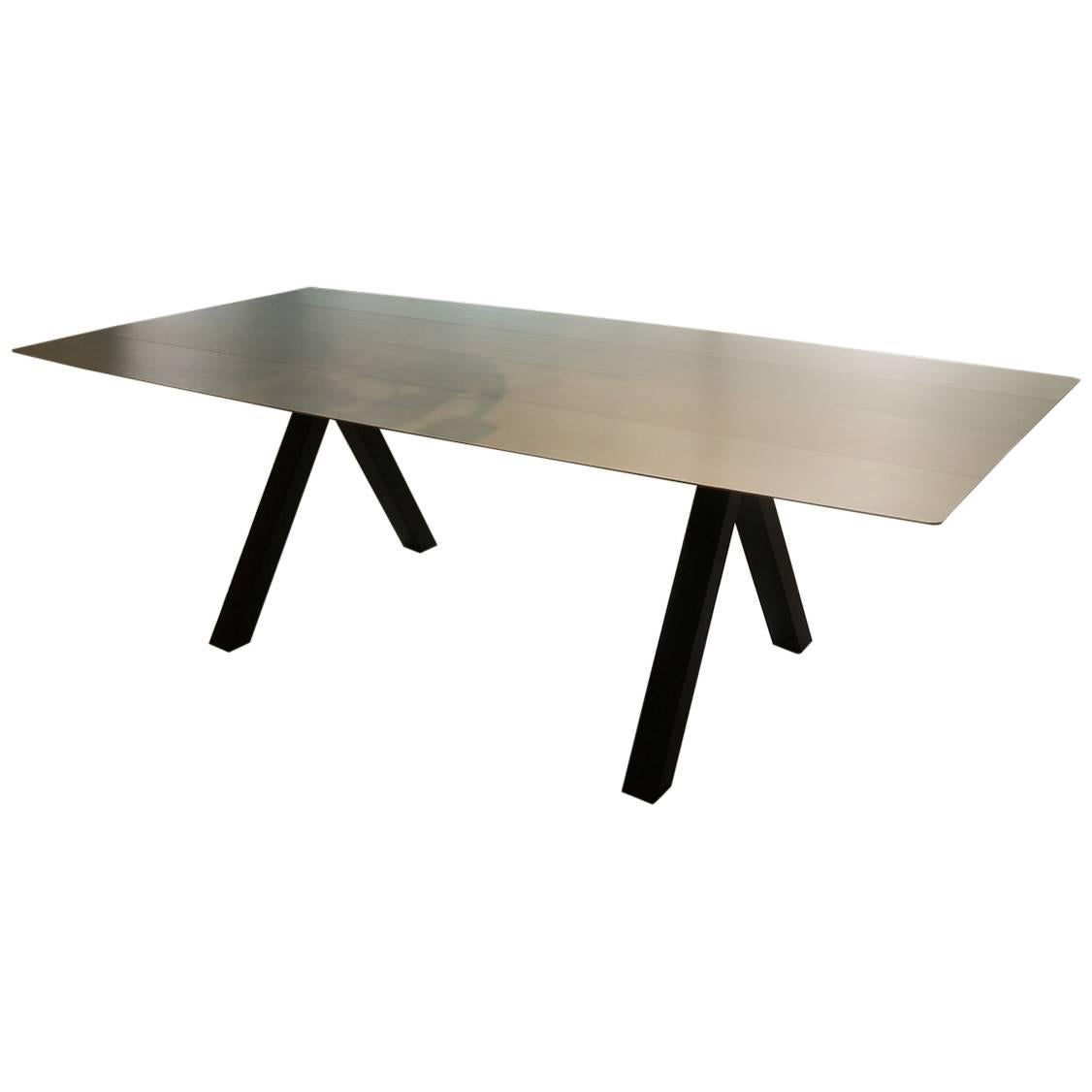Table B Anodized Aluminum Top Dining or Conference Table by BD Barcelona Design