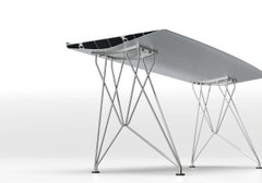 Table B Desk Konstantin Grcic Top Anodized Silver with Inox Legs