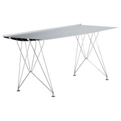Table B Desk Konstantin Grcic Top Anodized Silver with Inox Legs