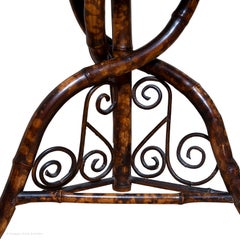 Table Bamboo Pine Faux Tortoishell Tripod Octagonal, 19th Century