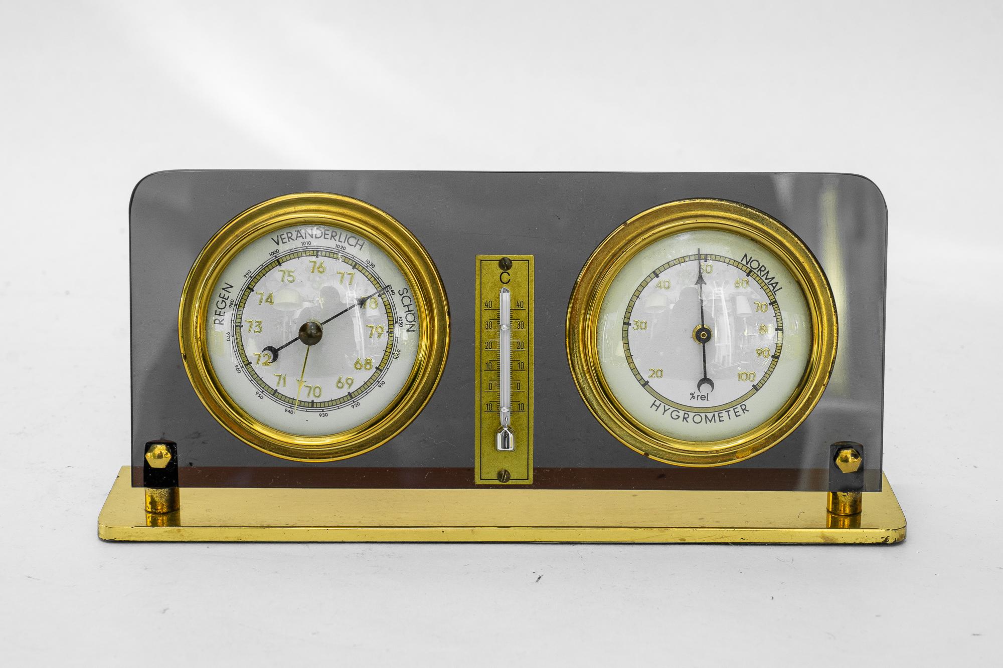 Austriaco Tavolo barometro stazione meteorologica Vienna Around, anni '50 in vendita