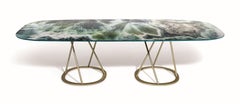 Table Base and Top Frame satin Stainless Steel Antique Bronze Finish