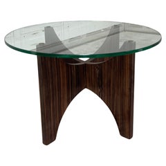 Tavolo basso 1950 en verre et bois