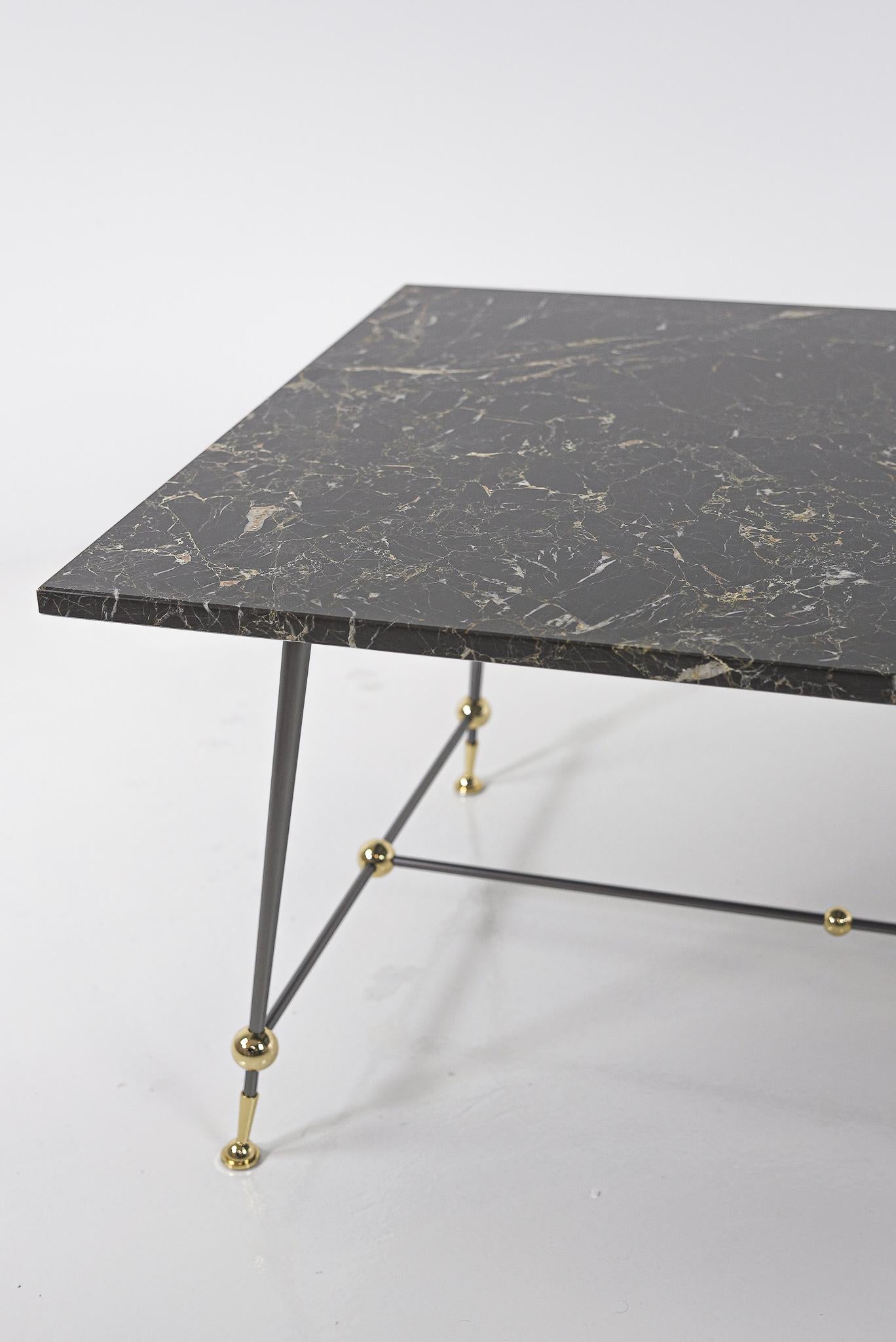Art Deco Table Basse Avec Plateau En Marbre Saint Laurent For Sale