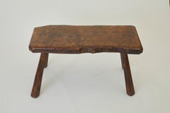 Table basse / Banc en bois (chêne) massif vintage Brutaliste circa 1960