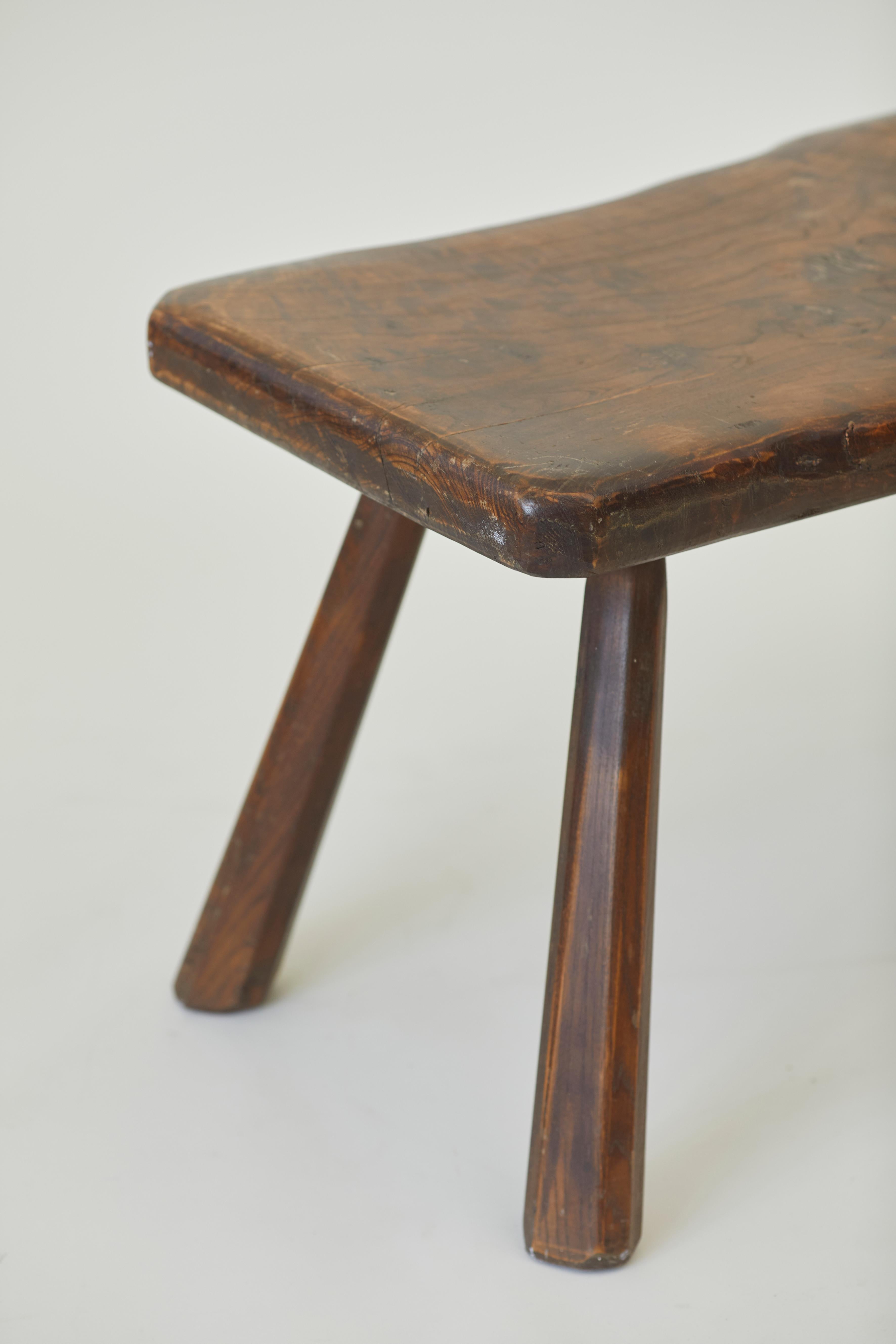 Wood Table basse / Banc en bois (chêne) massif vintage Brutaliste circa 1960 For Sale