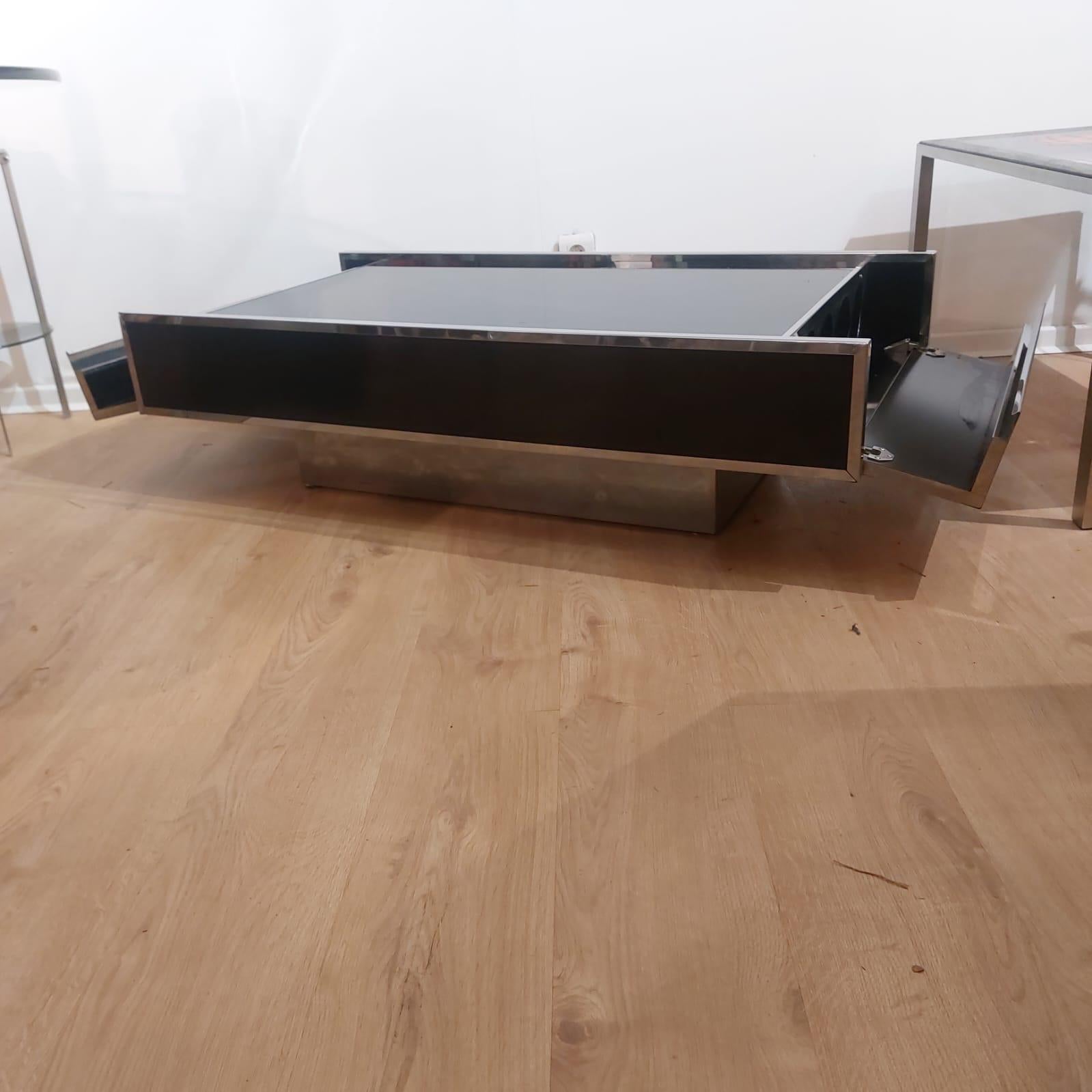 Chrome Table basse de WILLY RIZZO 1970 en vente