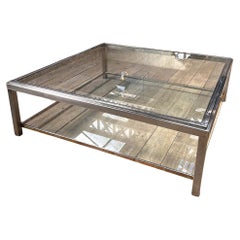 Table basse carrée chromée Romeo Rega