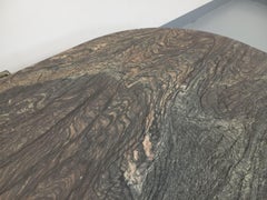 Table basse carrée vintage en marbre gris vert des années 70