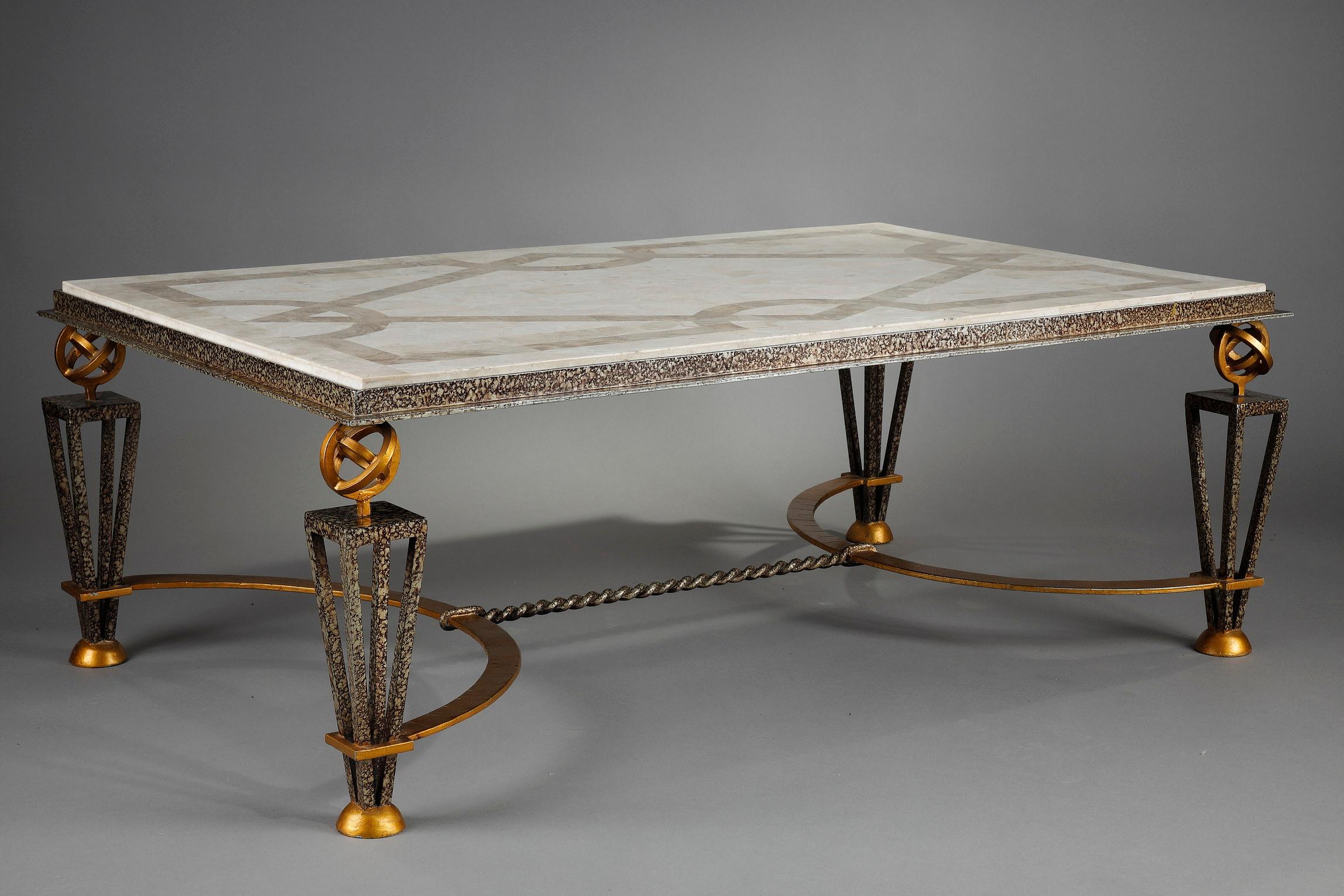 Late 20th Century Table Basse Dans le Goût de Gilbert Poillerat For Sale