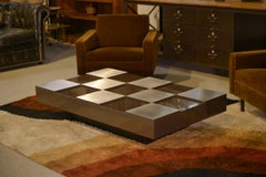 Table basse design à motif damier attribuée à Roberto Monsani, années 1970