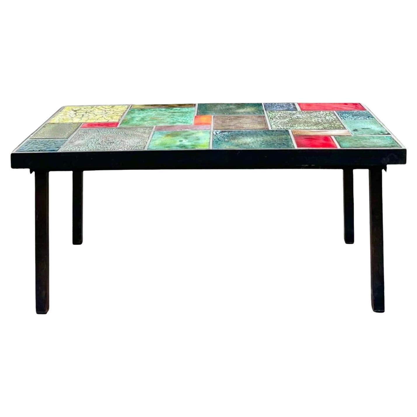 French 20th Century Ceramic Coffee Table  For Sale