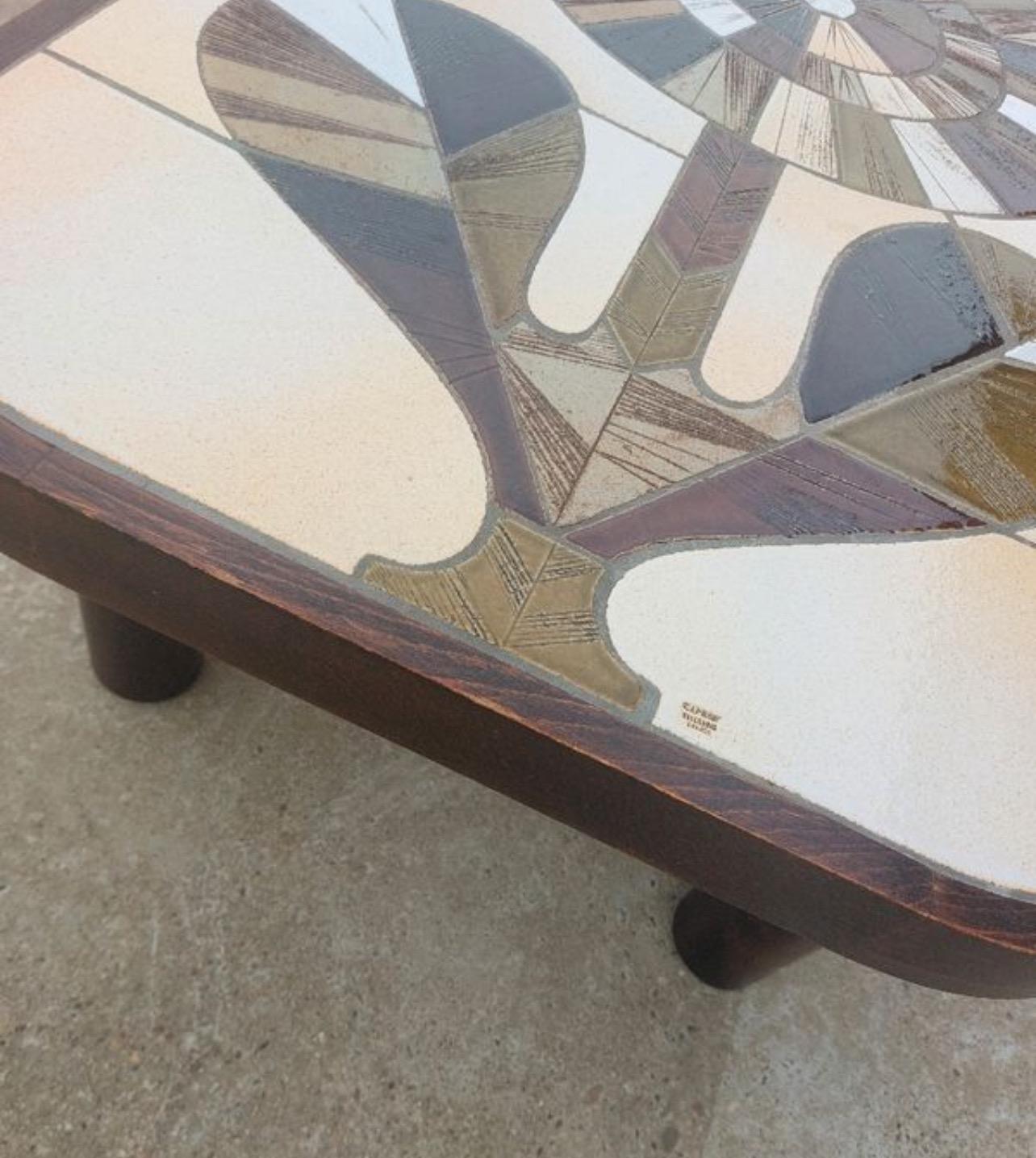 Table basse en céramique Roger Capron 1970, modèle 