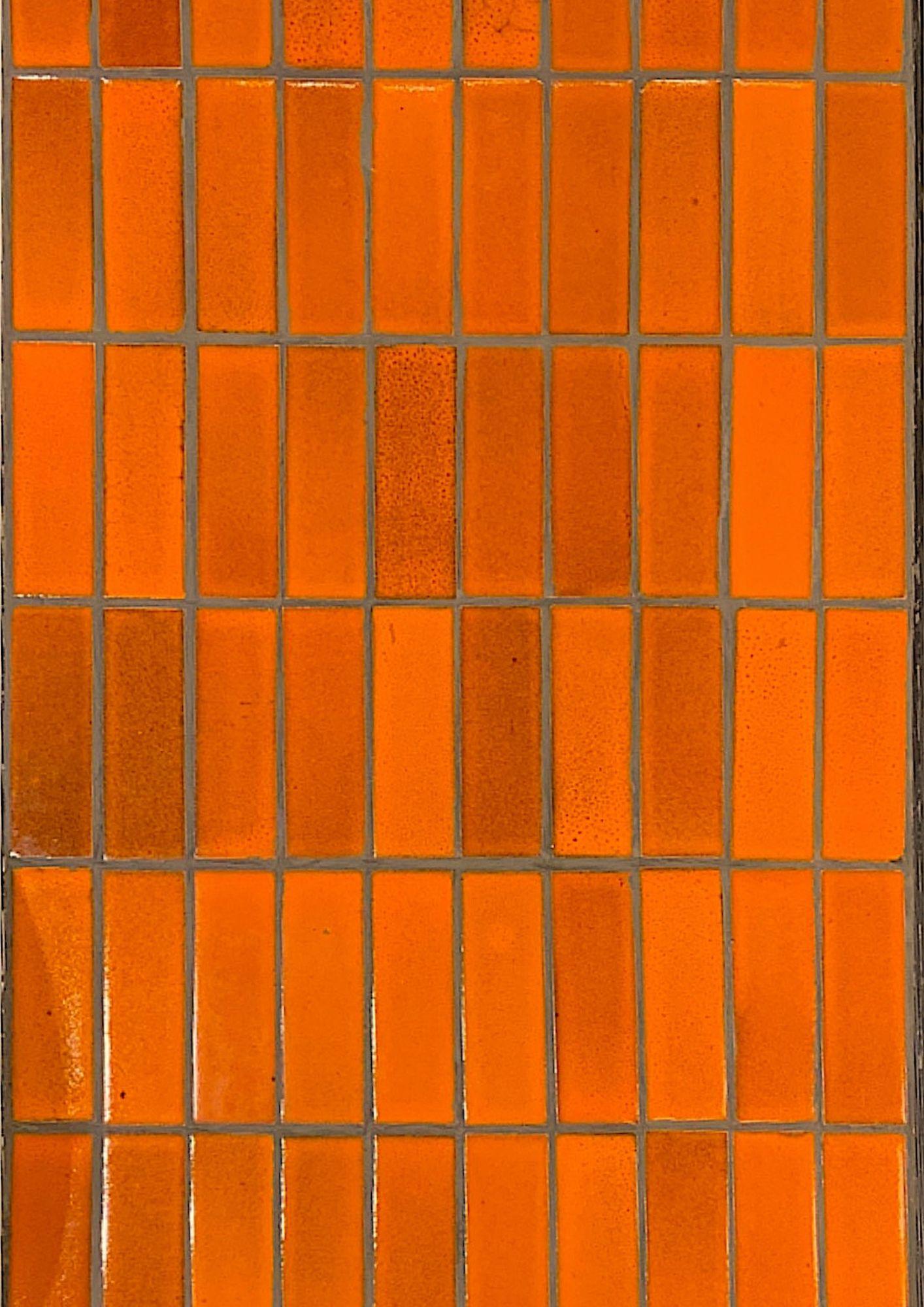 Table Basse by French ceramic artist Roger Capron 
Glazed ceramic top, metal structure