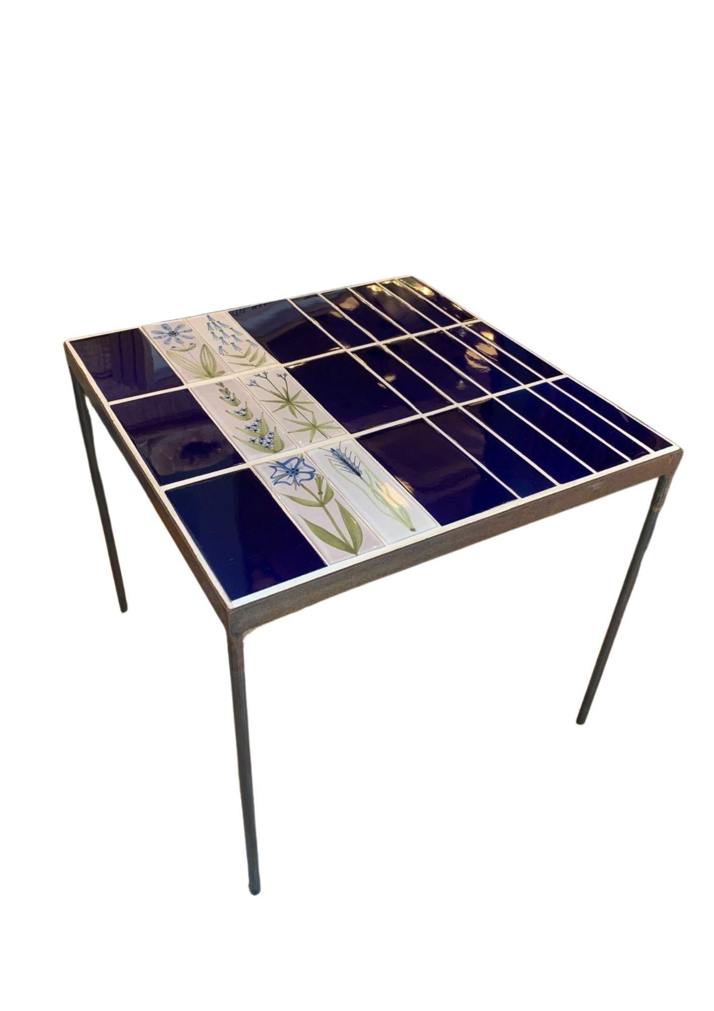 Coffee table by French ceramic artist Roger Capron 
New structure, tiles by Roger Capron Circa 1960