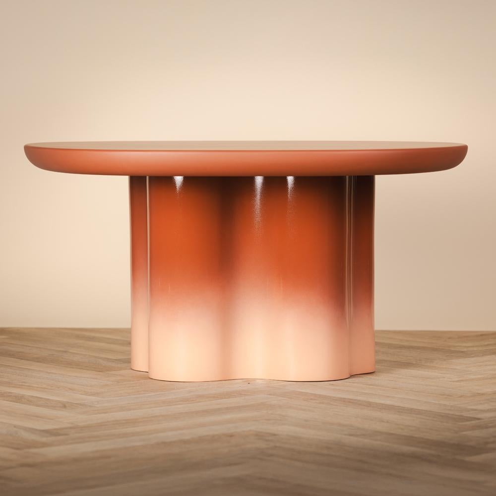 French Organic Form, Gardient Red Cozy Table One of a Kind by MANUFACTURE XXI For Sale