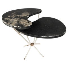 Table basse métal et bois forme libre annee 50