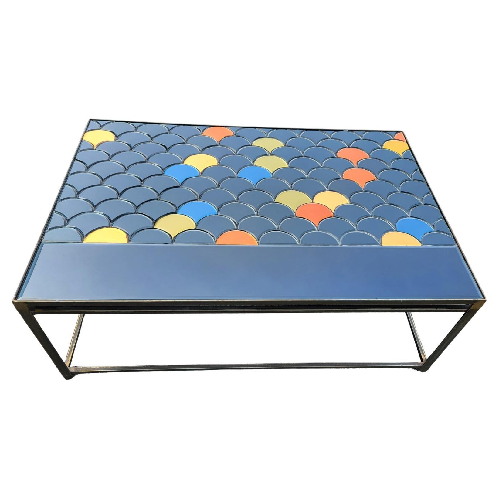 Mesa baja Olivier De Schrijver serie limitada 3/8 "reflets marin Belgique Design en venta