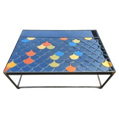 Art Deco Coffee Table by Olivier De Schrijver, Glass & Iron, Belgium