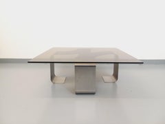 Table basse rectangulaire de François Monnet style A Space vintage en acier