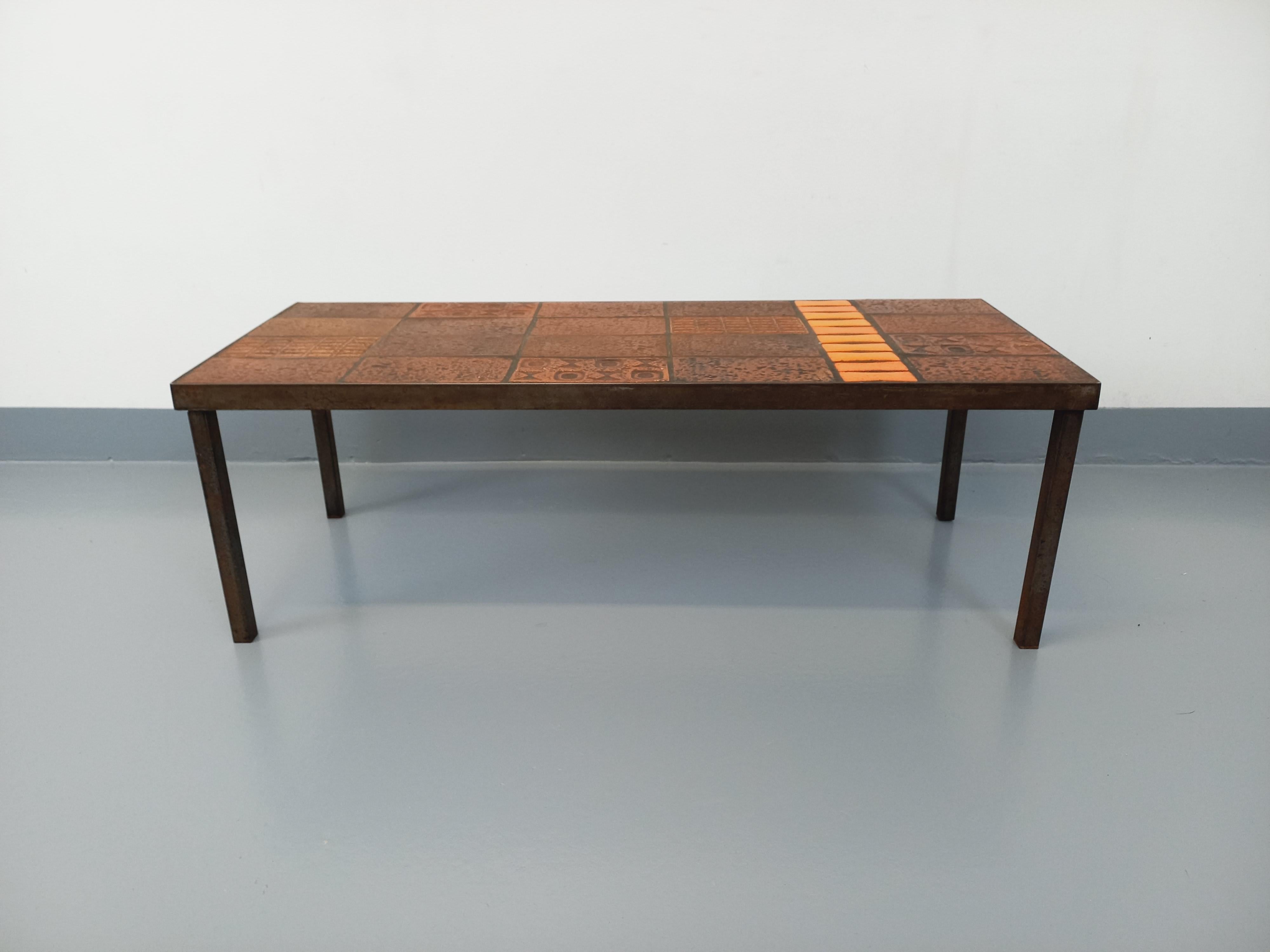 Rechteckiger Tisch Vintage von Jean Jaffeux aus Stahl und Stahlblech im Angebot 4